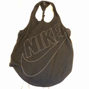 NIKE BLACK TWIST-BACK WORKOUT TANK TOP